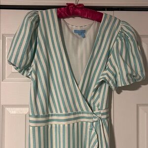 Draper James Blue and Cream Striped Dress